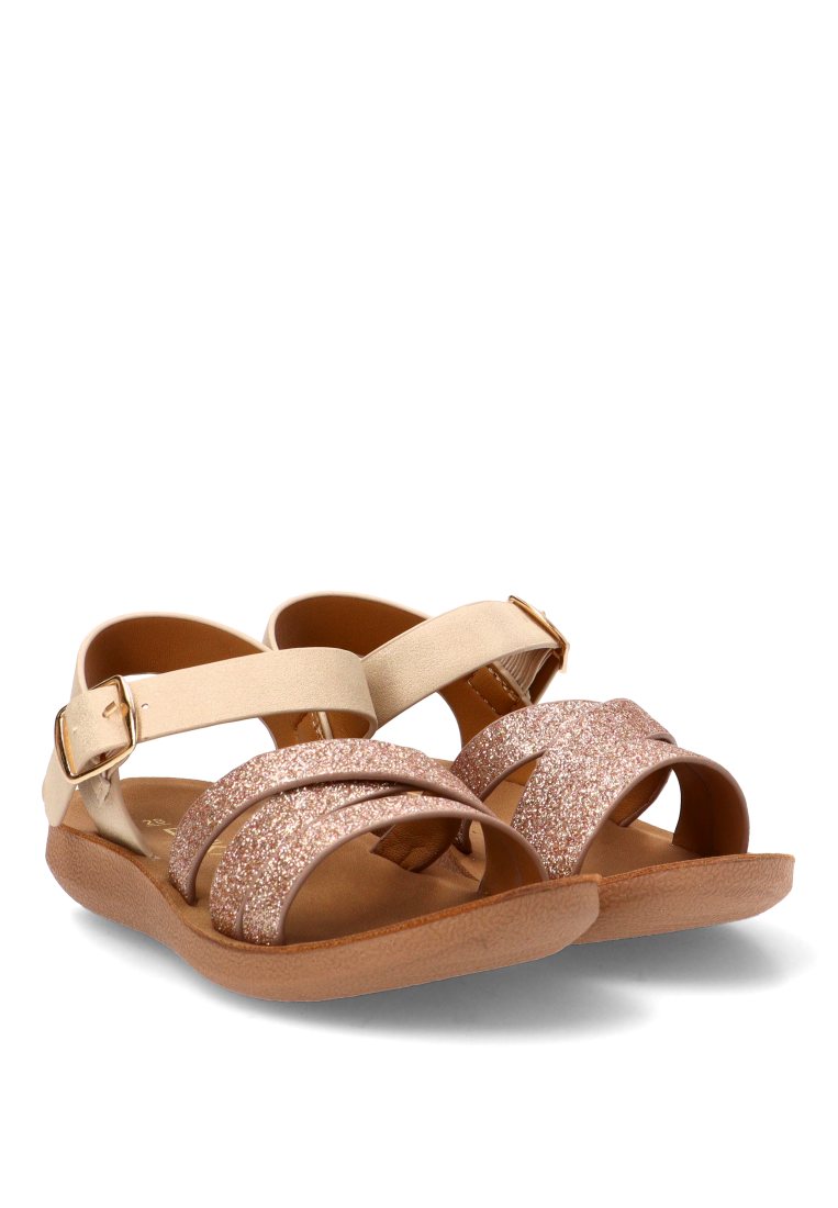 SANDALIA NIyA TIRAS MERCHIA 13736 ETIKA NIyA ORO ROSA