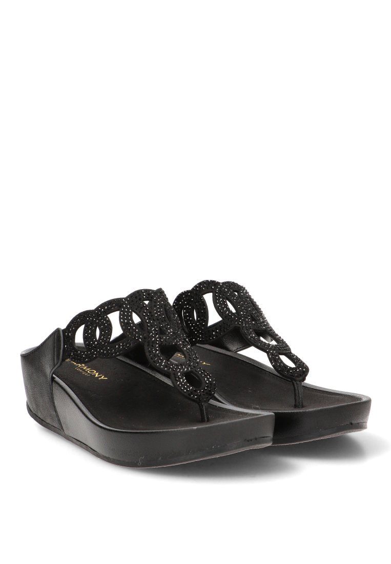 SANDALIA DE DECO CONFORT BRILLO SEASIDE 10087 ARMONY NEGRO