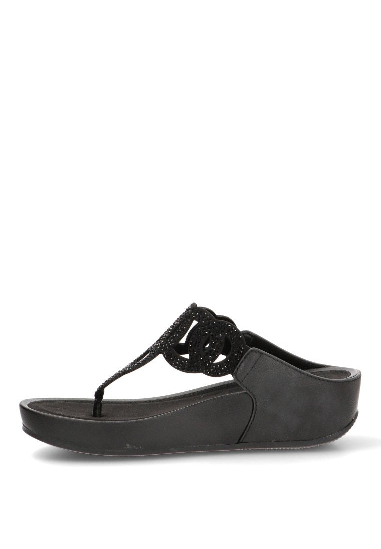 SANDALIA DE DECO CONFORT BRILLO SEASIDE 10087 ARMONY NEGRO