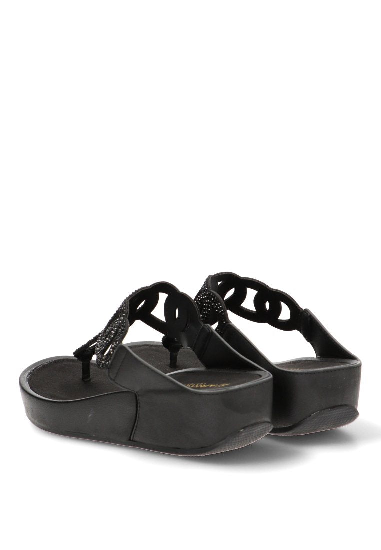 SANDALIA DE DECO CONFORT BRILLO SEASIDE 10087 ARMONY NEGRO