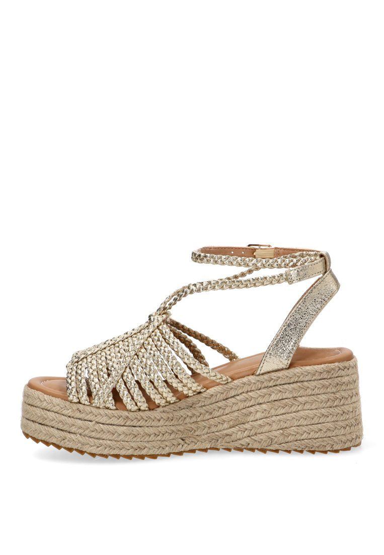 SANDALIA TIRAS DORADAS HIBISCUS 20062 ETIKA MUJER ORO