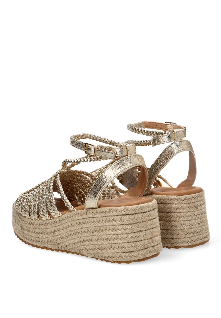 SANDALIA TIRAS DORADAS HIBISCUS 20062 ETIKA MUJER ORO