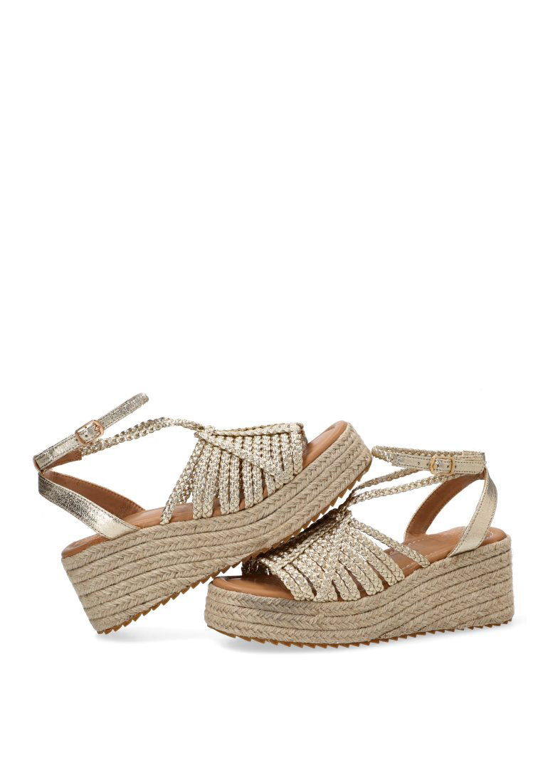 SANDALIA TIRAS DORADAS HIBISCUS 20062 ETIKA MUJER ORO