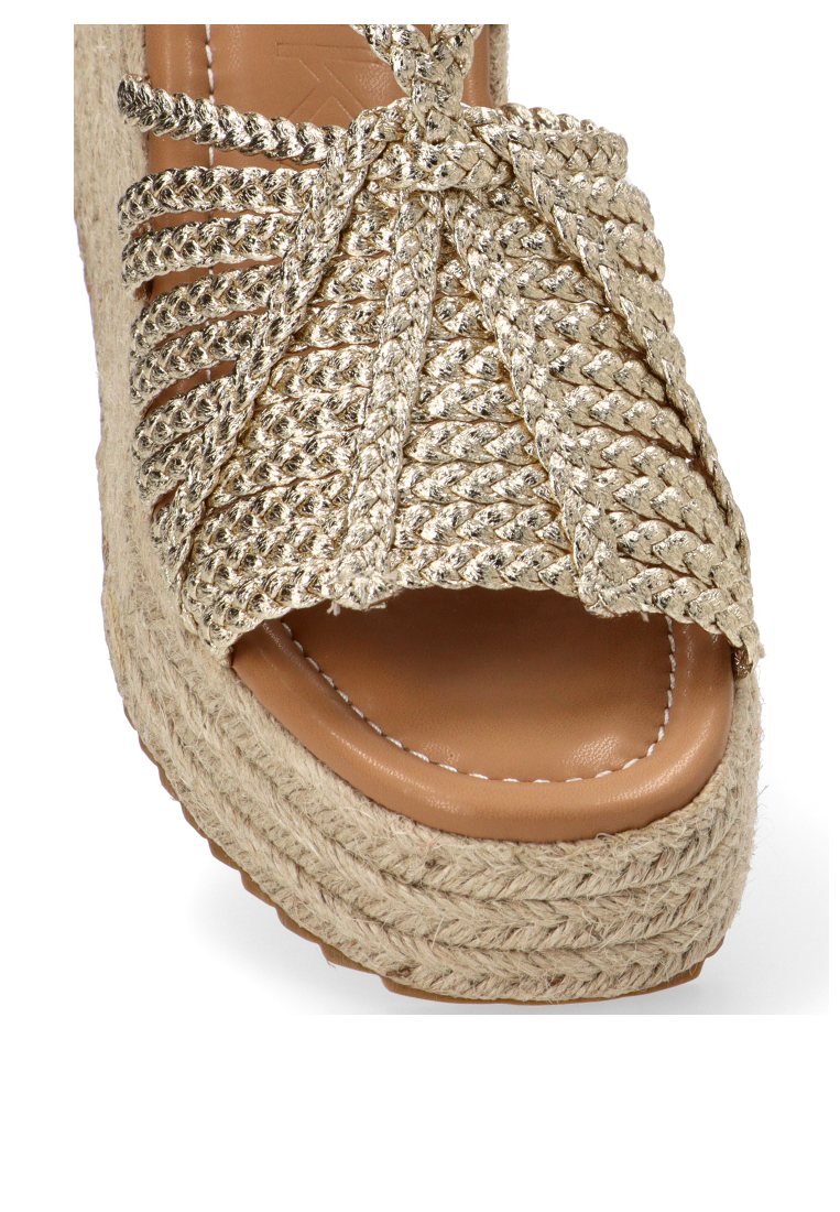 SANDALIA TIRAS DORADAS HIBISCUS 20062 ETIKA MUJER ORO