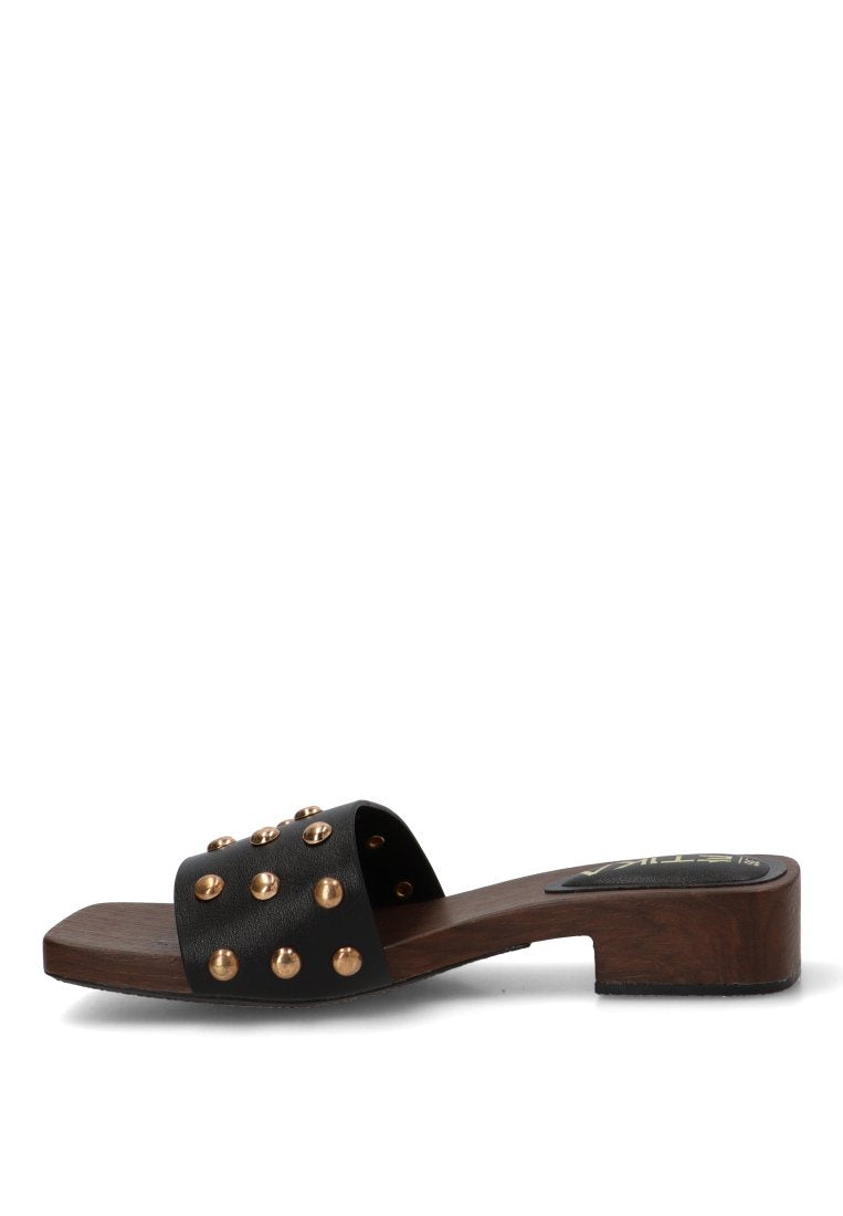 SANDALIA MADERA TACHUELAS KALORIS 30031 ETIKA MUJER NEGRO