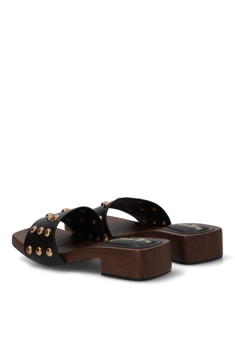 SANDALIA MADERA TACHUELAS KALORIS 30031 ETIKA MUJER NEGRO