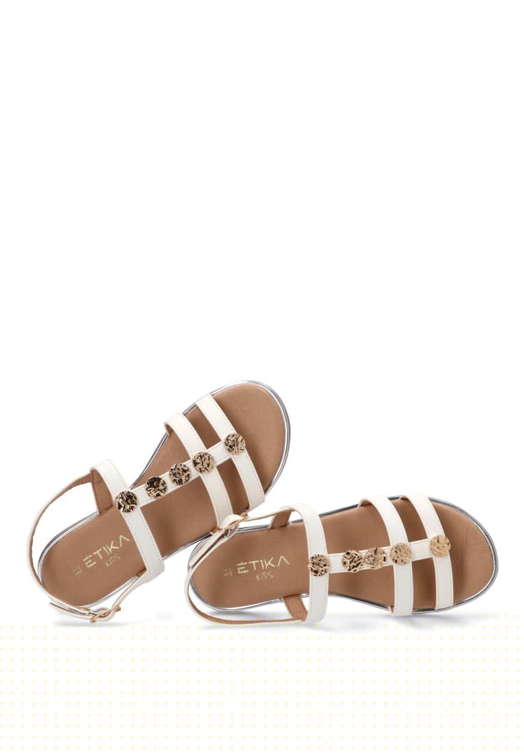 SANDALIAS PLATIS 01 13756 ETIKA NIyA BLANCO