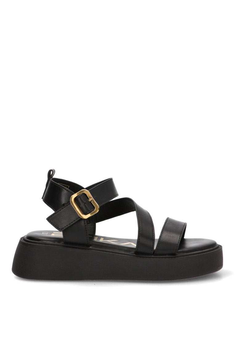 SANDALIA DOBLE SUELA MANDARINA 10168 ETIKA MUJER NEGRO