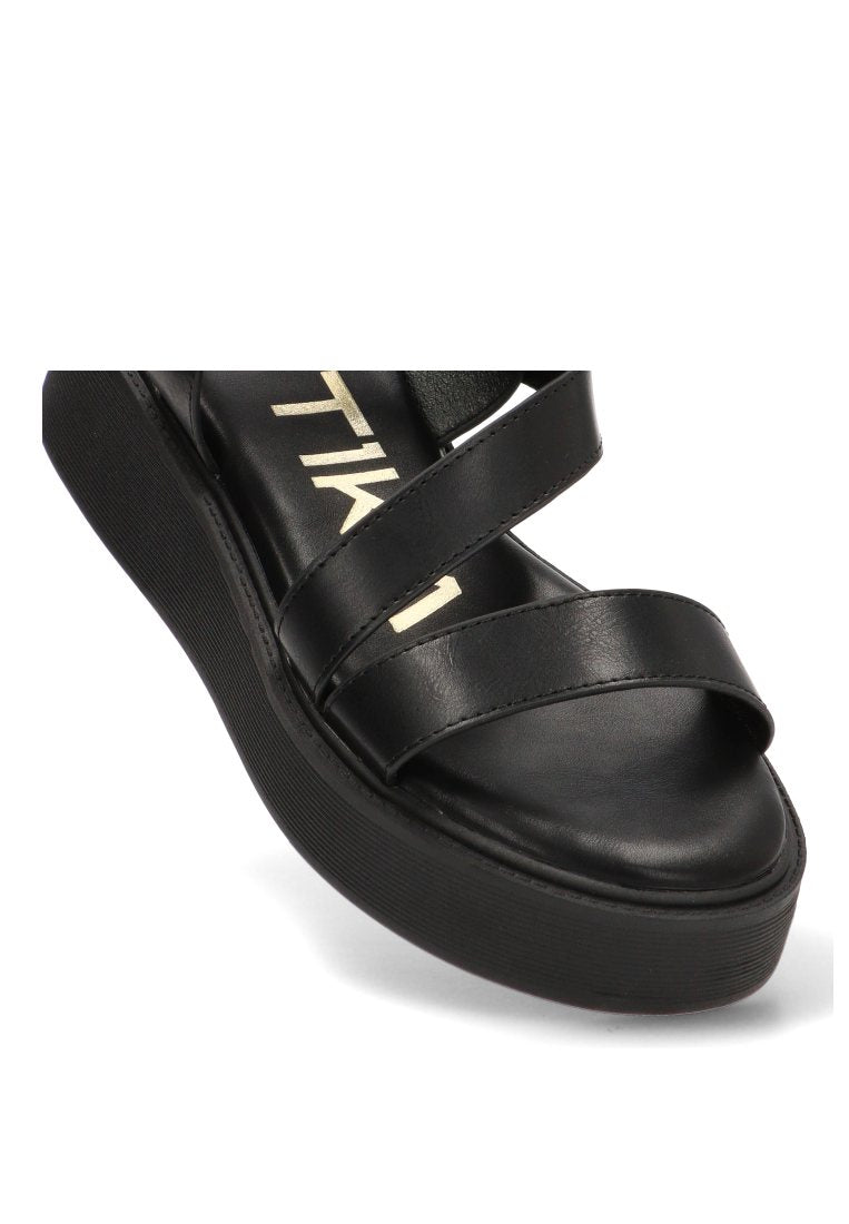 SANDALIA DOBLE SUELA MANDARINA 10168 ETIKA MUJER NEGRO