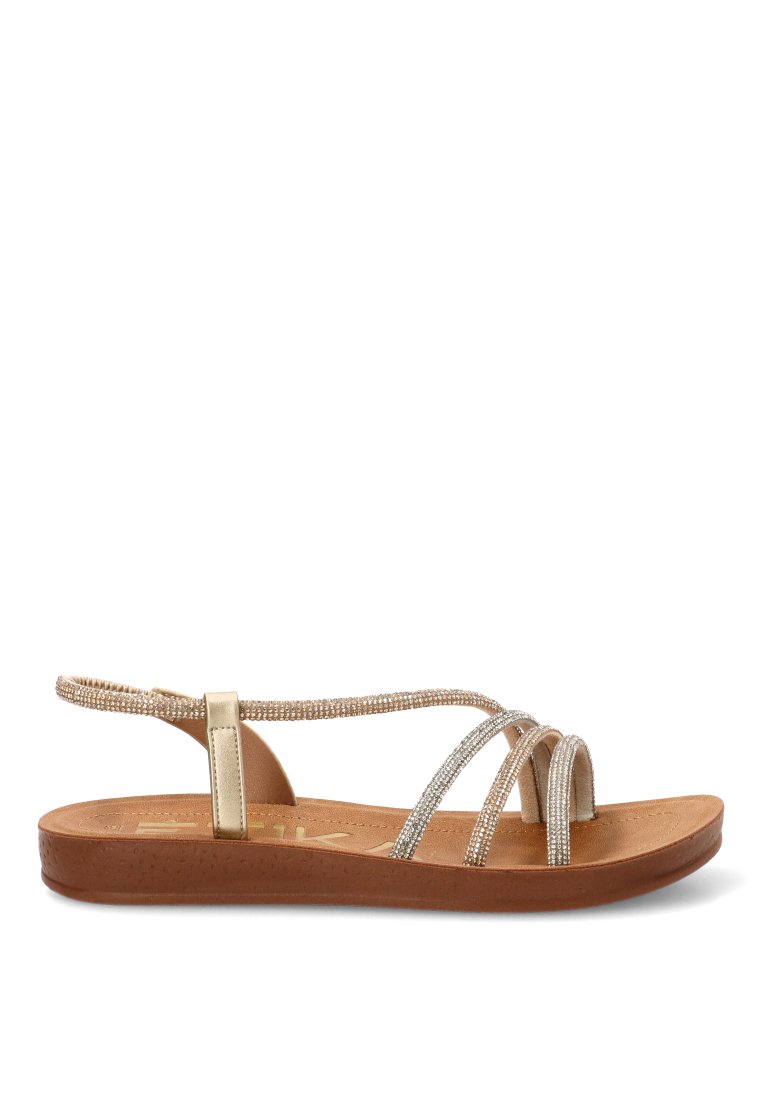 SANDALIAS TIRAS BRILLO CARRAS 10158 ETIKA MUJER MULTIORO
