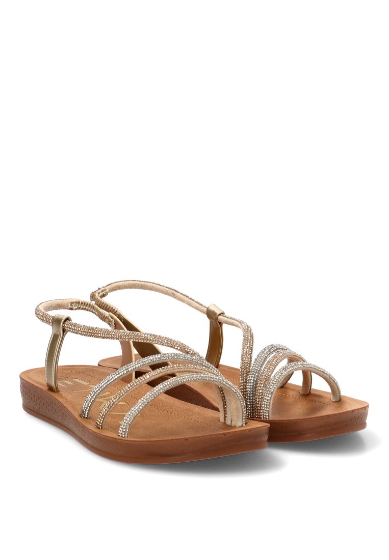 SANDALIAS TIRAS BRILLO CARRAS 10158 ETIKA MUJER MULTIORO