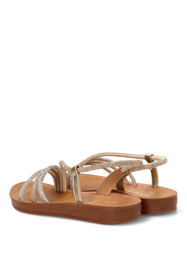 SANDALIAS TIRAS BRILLO CARRAS 10158 ETIKA MUJER MULTIORO