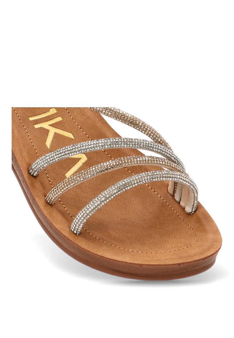 SANDALIAS TIRAS BRILLO CARRAS 10158 ETIKA MUJER MULTIORO