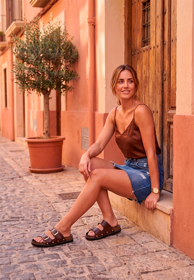 SANDALIA BIO HEBILLAS MONTESOLARO 10096 ETIKA MUJER CHOCOLATE