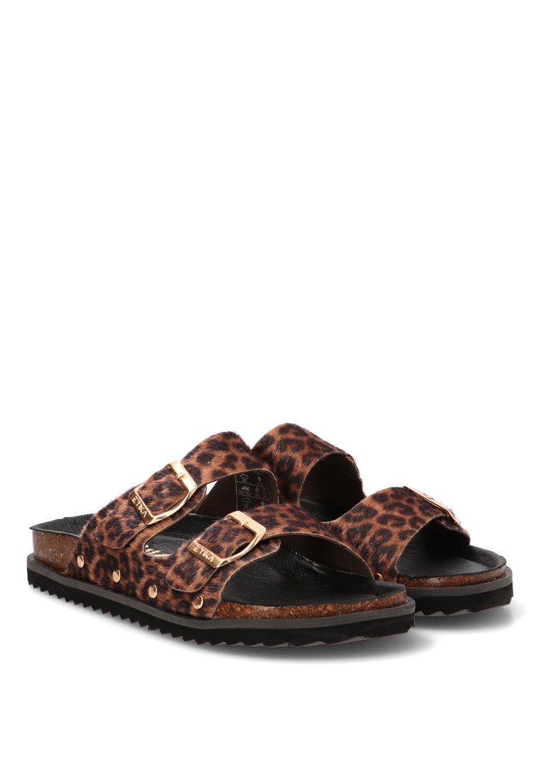 SANDALIA BIO HEBILLAS MONTESOLARO 10096 ETIKA MUJER LEOPARDO