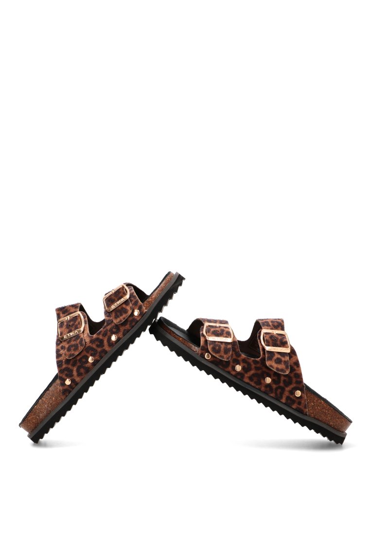 SANDALIA BIO HEBILLAS MONTESOLARO 10096 ETIKA MUJER LEOPARDO
