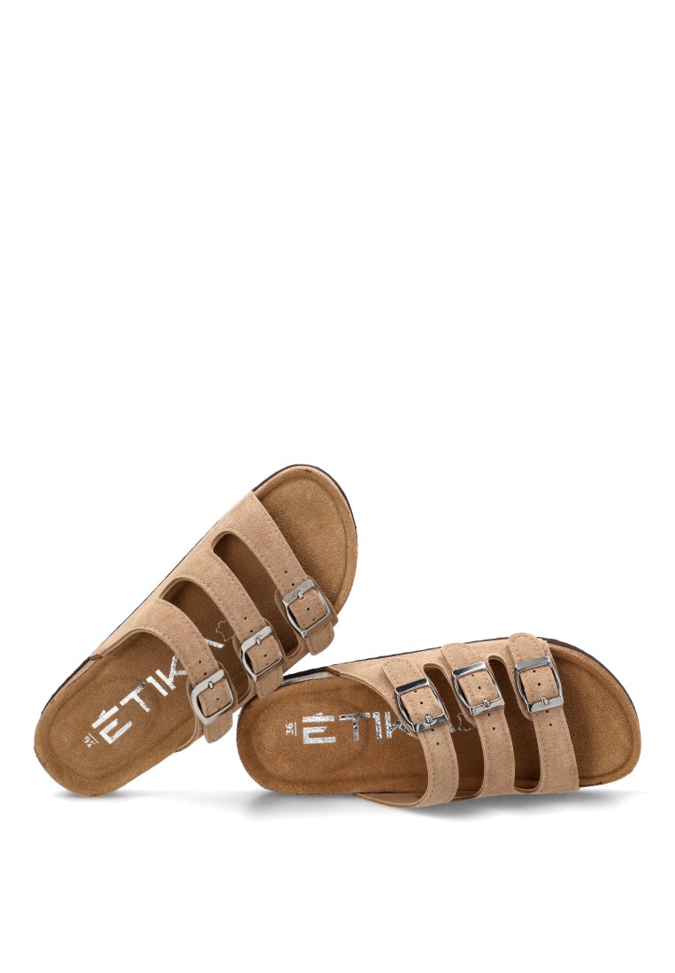 SANDALIA BIO TRIPLE HEBILLA NIKOS 10175 ETIKA MUJER BEIGE