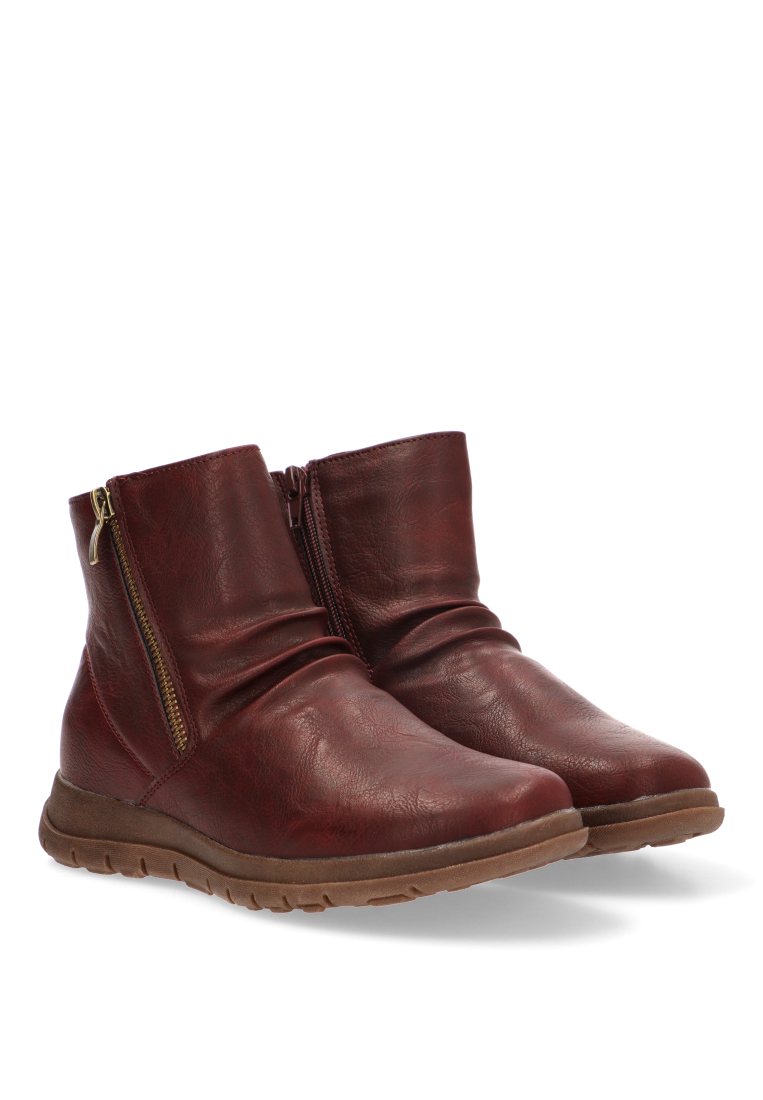 BOTIN FRUNCIDO CREMALLERA FLORAL 30051 ARMONY MUJER BURDEOS
