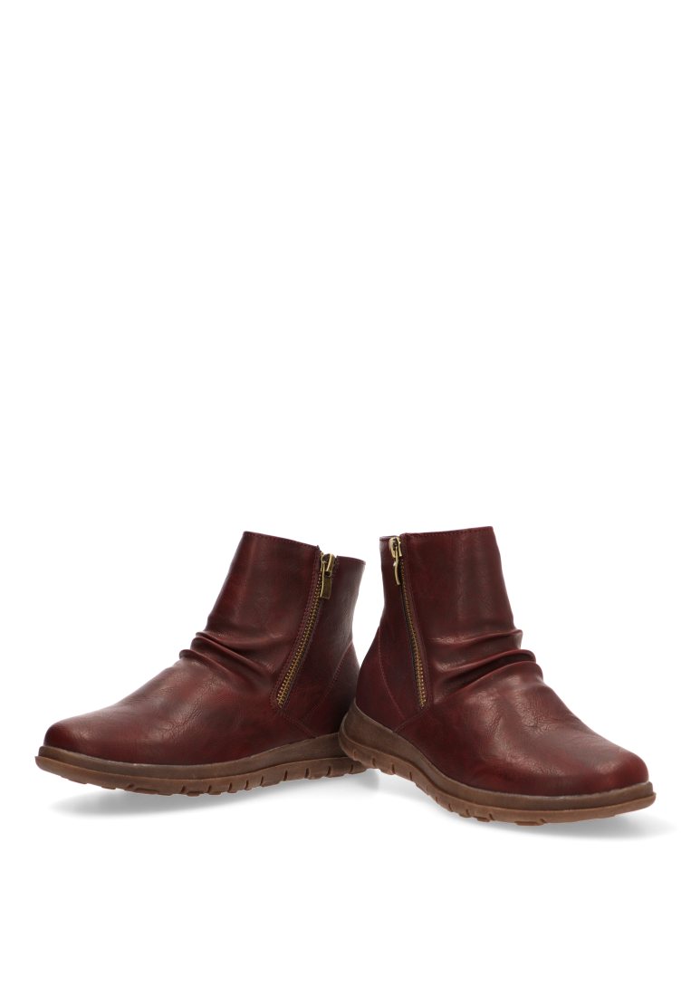 BOTIN FRUNCIDO CREMALLERA FLORAL 30051 ARMONY MUJER BURDEOS