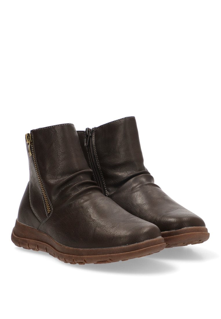BOTIN FRUNCIDO CREMALLERA FLORAL 30051 ARMONY MUJER CAFe