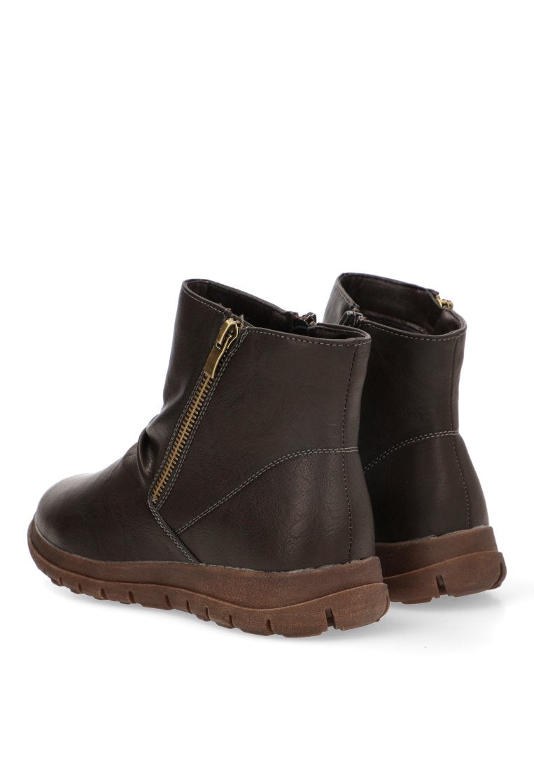 BOTIN FRUNCIDO CREMALLERA FLORAL 30051 ARMONY MUJER CAFe