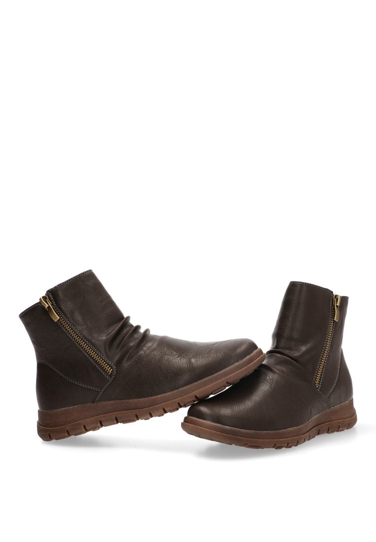BOTIN FRUNCIDO CREMALLERA FLORAL 30051 ARMONY MUJER CAFe