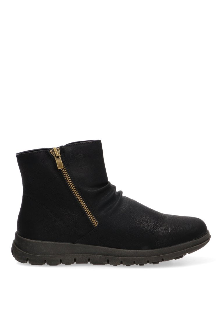 BOTIN FRUNCIDO CREMALLERA FLORAL 30051 ARMONY MUJER NEGRO