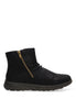 BOTIN FRUNCIDO CREMALLERA FLORAL 30051, ARMONY, MUJER, NEGRO Negro