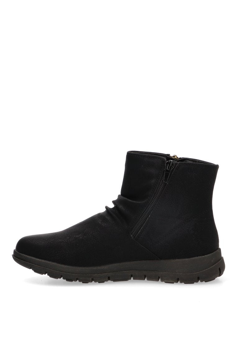 BOTIN FRUNCIDO CREMALLERA FLORAL 30051 ARMONY MUJER NEGRO