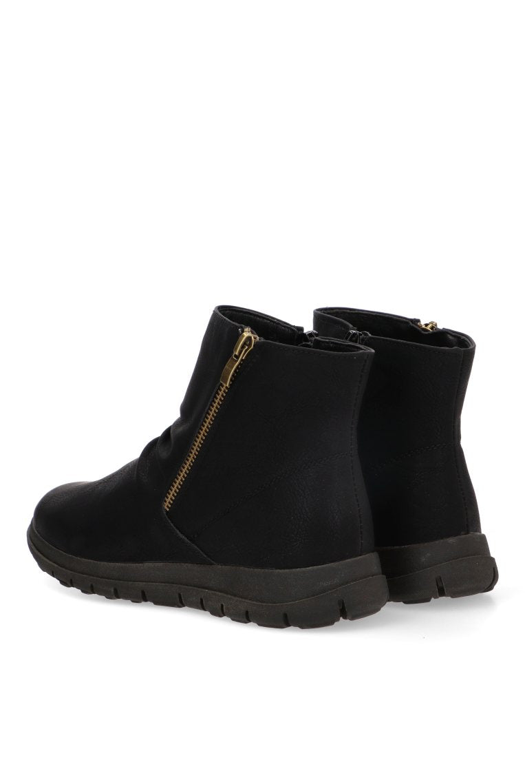 BOTIN FRUNCIDO CREMALLERA FLORAL 30051 ARMONY MUJER NEGRO
