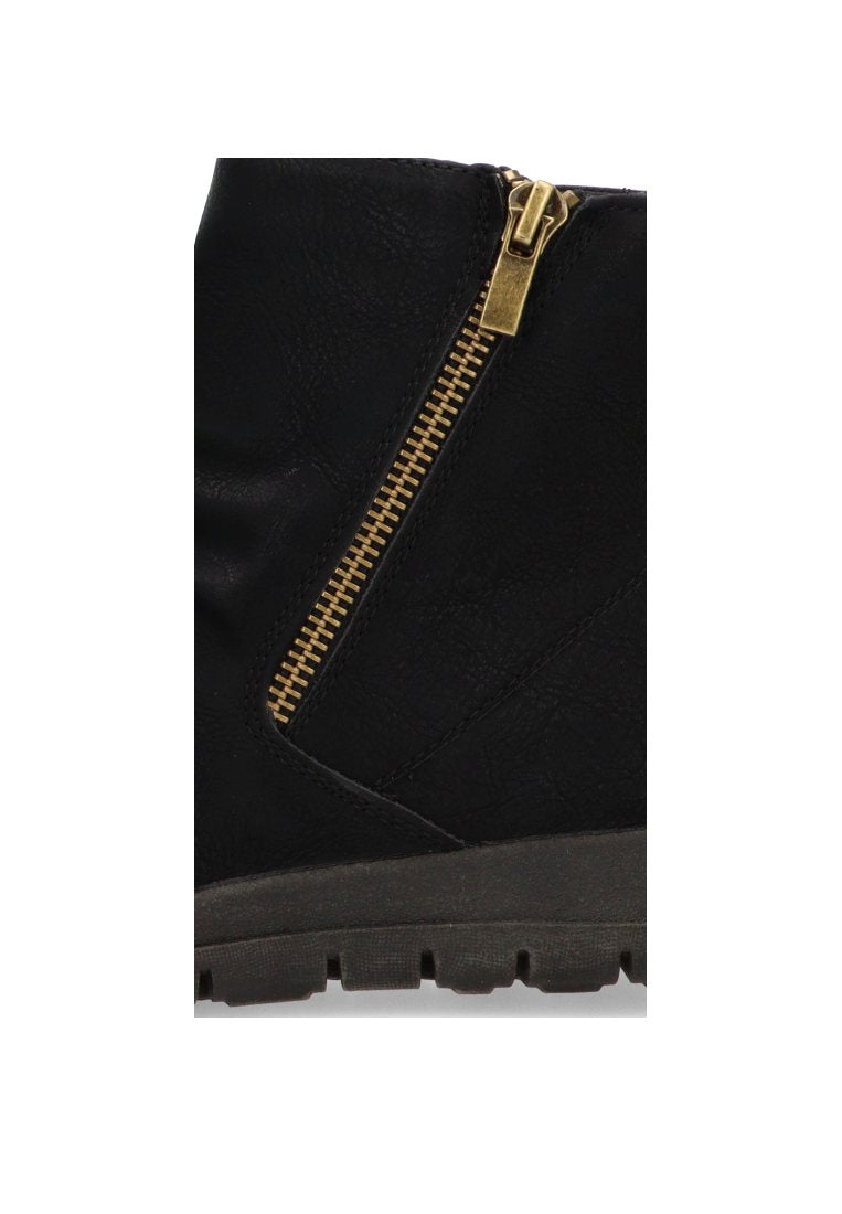 BOTIN FRUNCIDO CREMALLERA FLORAL 30051 ARMONY MUJER NEGRO