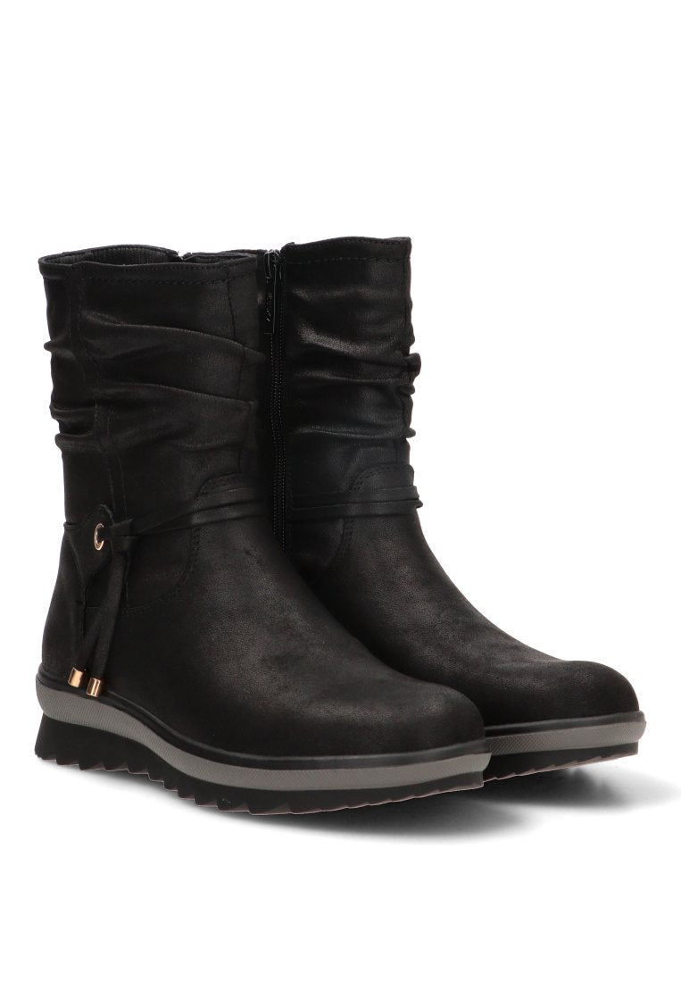 BOTIN ARRUGADO CREMALLERA ANGER 02 11112 ETIKA MUJER NEGRO