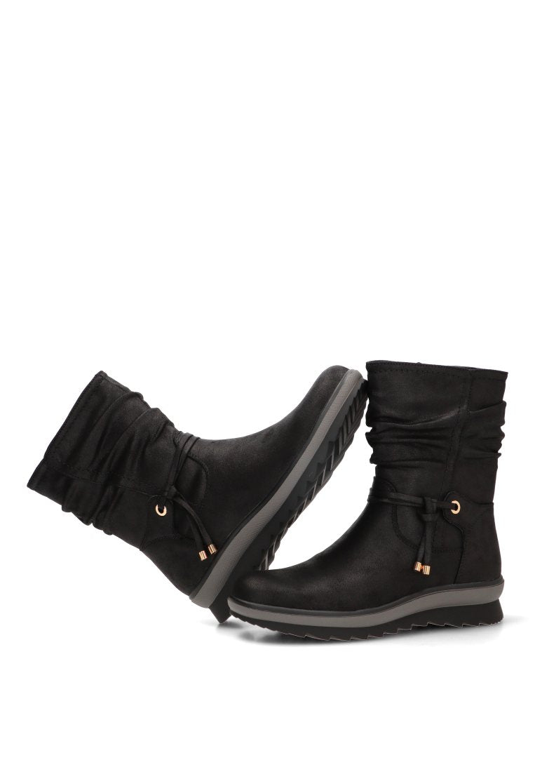 BOTIN ARRUGADO CREMALLERA ANGER 02 11112 ETIKA MUJER NEGRO