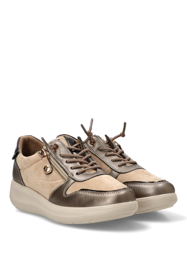MOCASIN CONFORT ELASTICO AURA 01 60023 ARMONY MUJER TAUPE