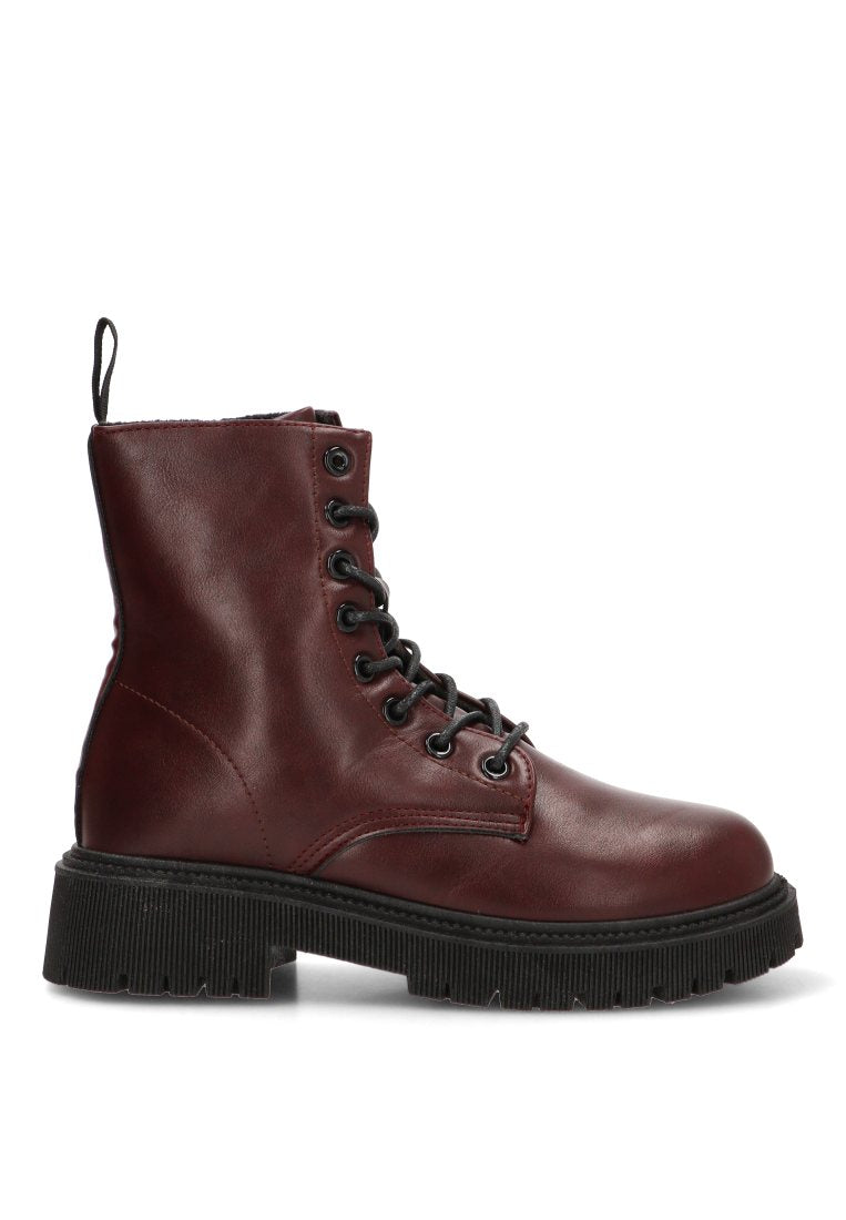 BOTIN MILITAR CREMALLERA 11049 ETIKA MUJER BURDEOS