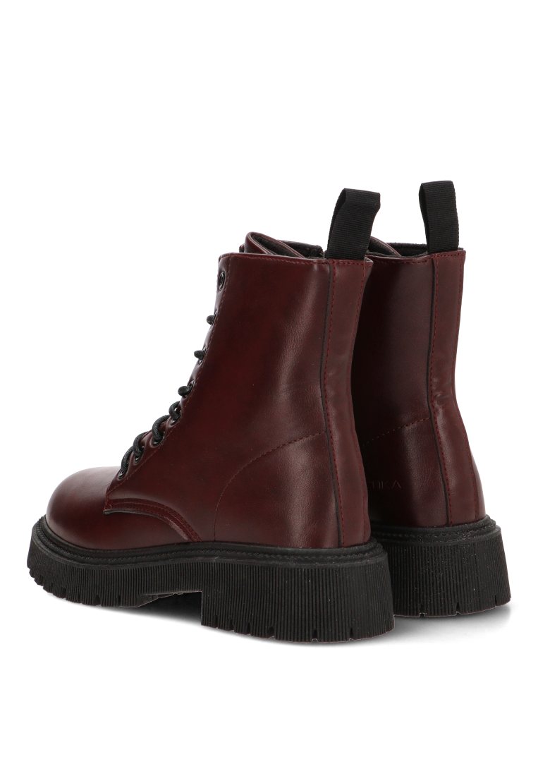 BOTIN MILITAR CREMALLERA 11049 ETIKA MUJER BURDEOS