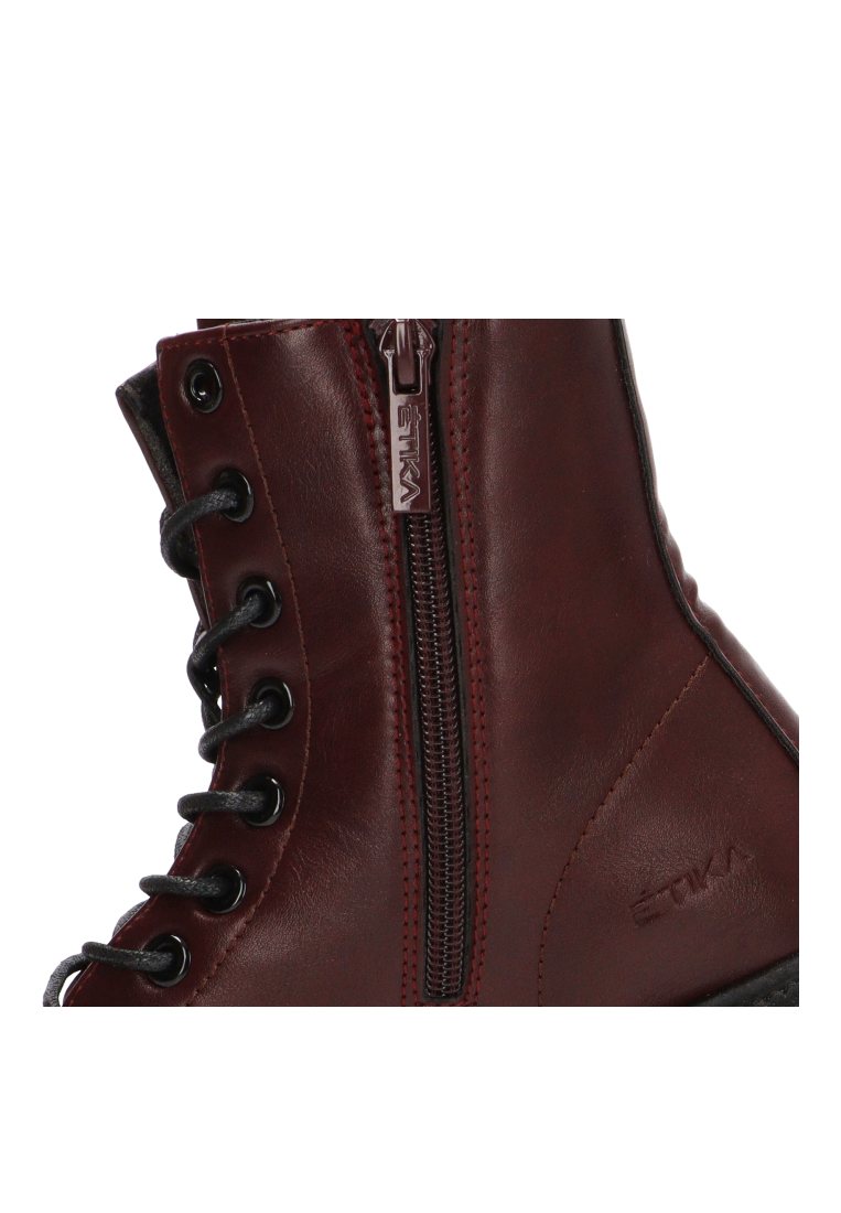 BOTIN MILITAR CREMALLERA 11049 ETIKA MUJER BURDEOS