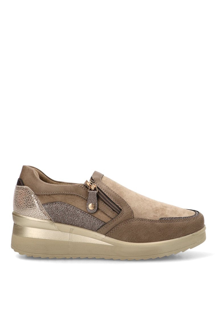 MOCASINES CREMALLERA LATERAL 60024 ARMONY MUJER TAUPE