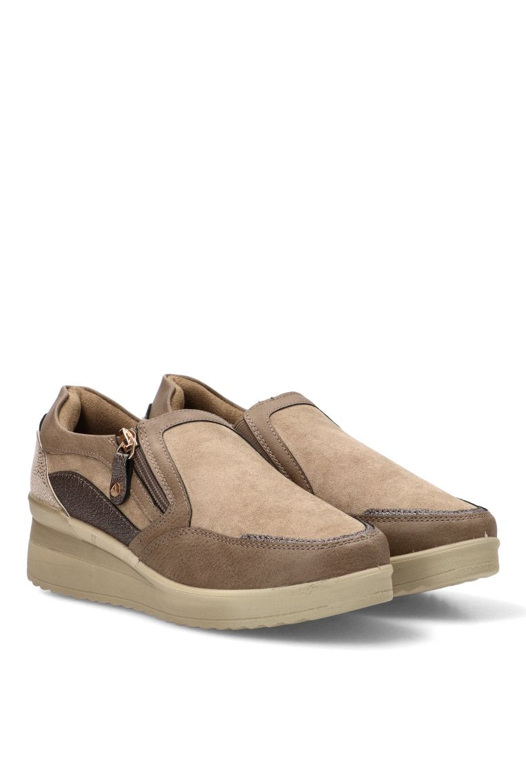 MOCASINES CREMALLERA LATERAL 60024 ARMONY MUJER TAUPE