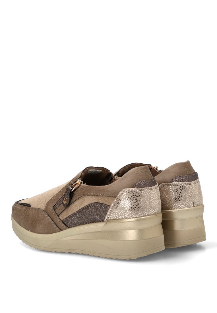 MOCASINES CREMALLERA LATERAL 60024 ARMONY MUJER TAUPE