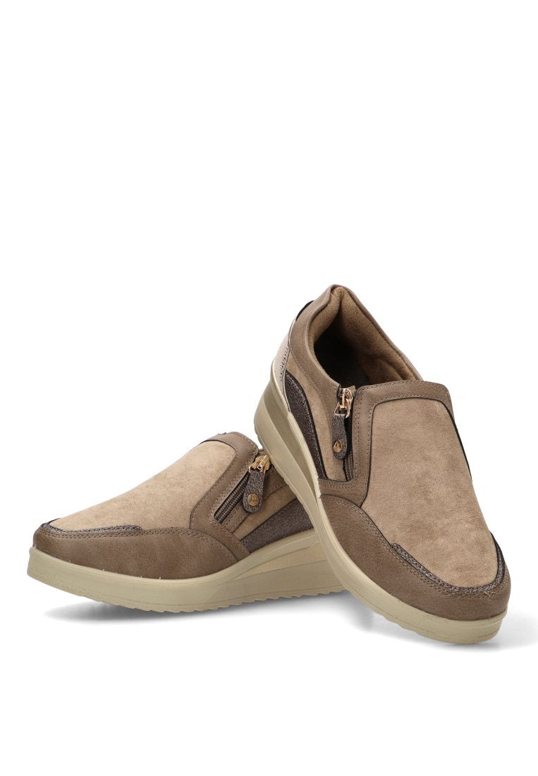 MOCASINES CREMALLERA LATERAL 60024 ARMONY MUJER TAUPE