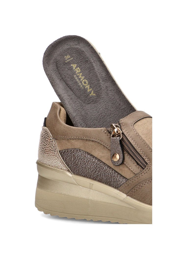 MOCASINES CREMALLERA LATERAL 60024 ARMONY MUJER TAUPE