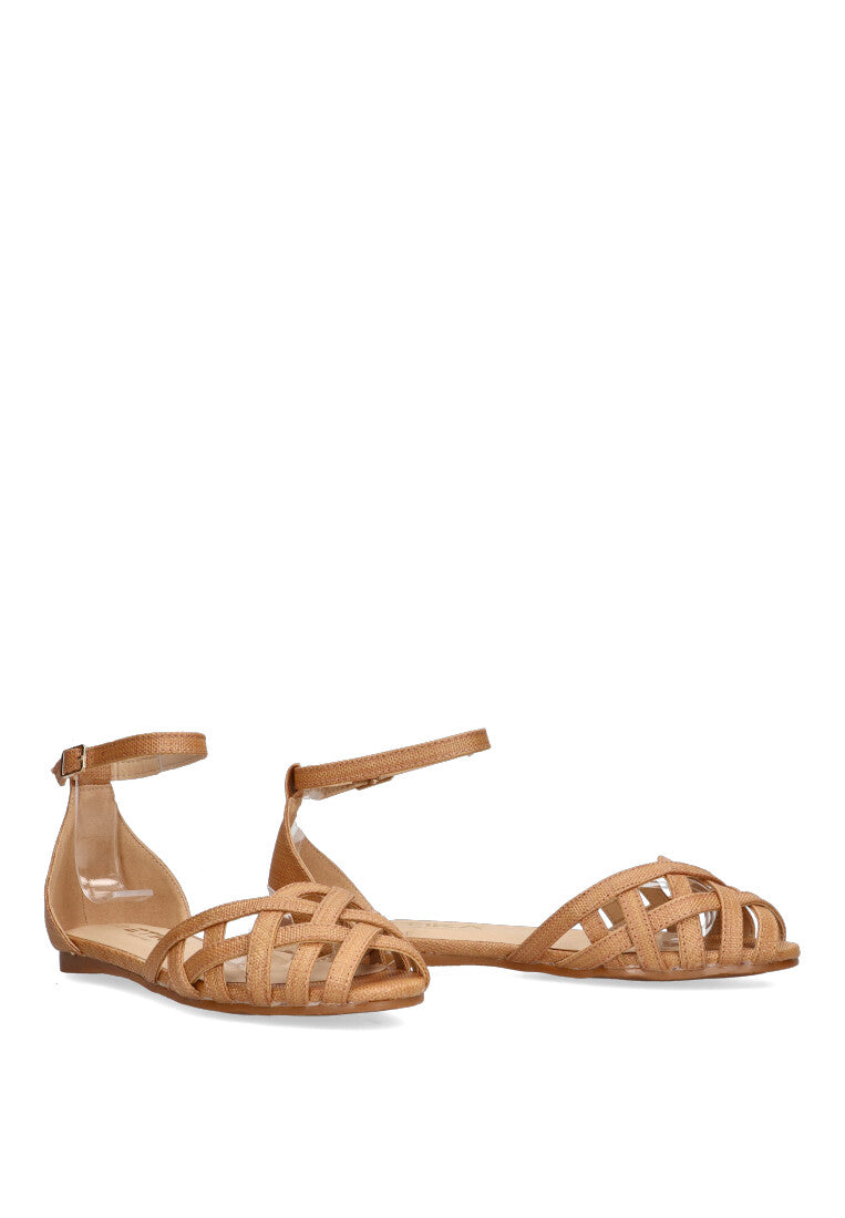 SANDALIA PLANA ROMANA ETIKA 10124 GRAN, MUJER CAMEL