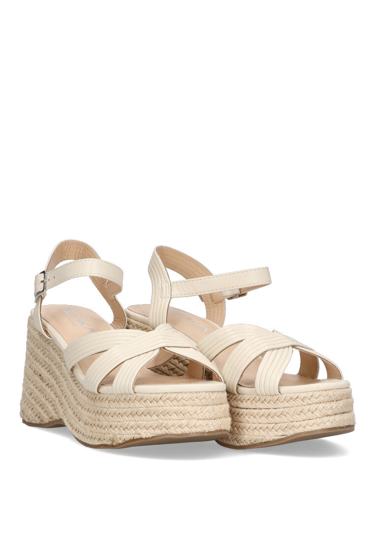 SANDALIA TIRAS CRUZADAS ETIKA 20024 ALCAIDESA, MUJER BEIGE