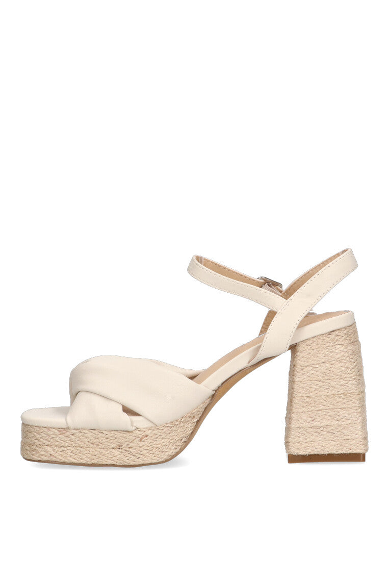 SANDALIA NUDO TACON RAFIA ETIKA 30008 TERESITAS, MUJER BEIGE