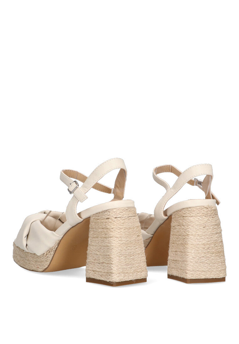 SANDALIA NUDO TACON RAFIA ETIKA 30008 TERESITAS, MUJER BEIGE
