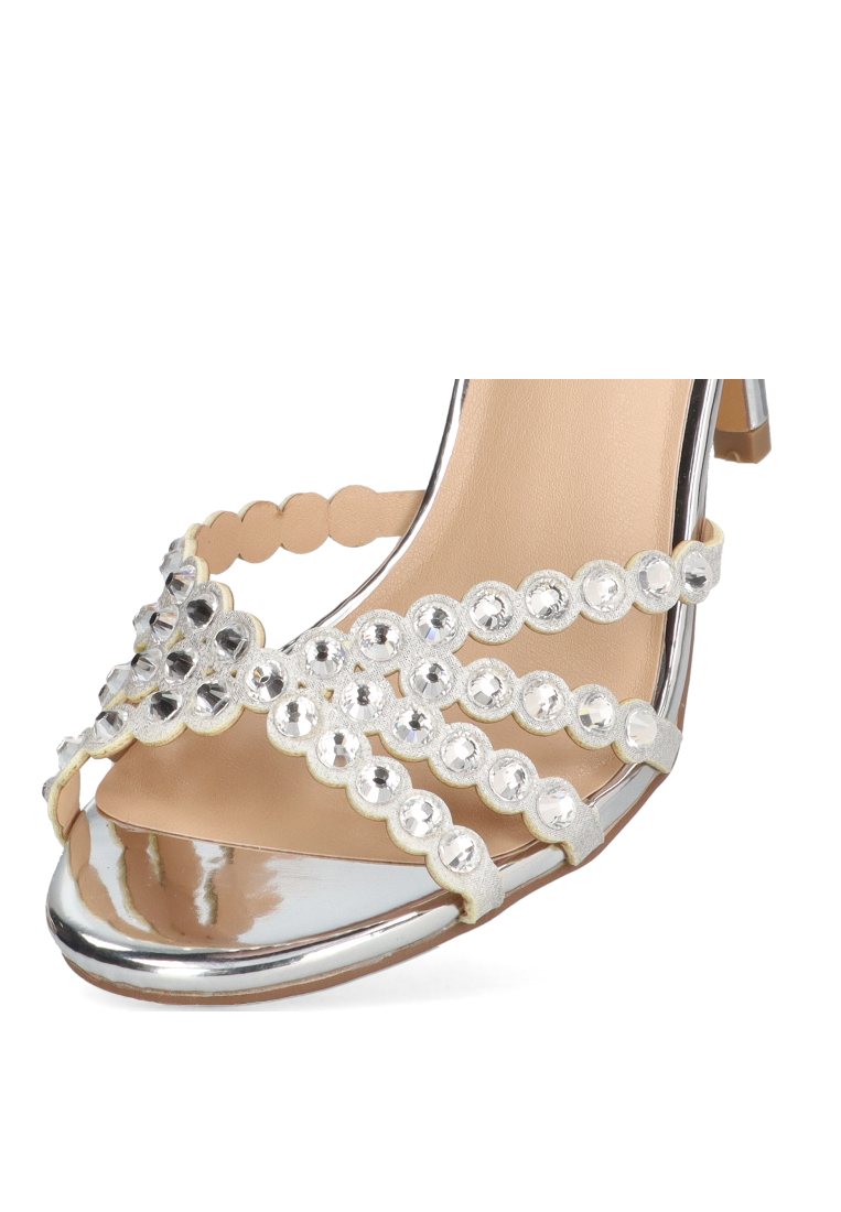 SHINE SANDAL MEDIUM HEEL 90010 GOSSALBA SILVER WOMEN