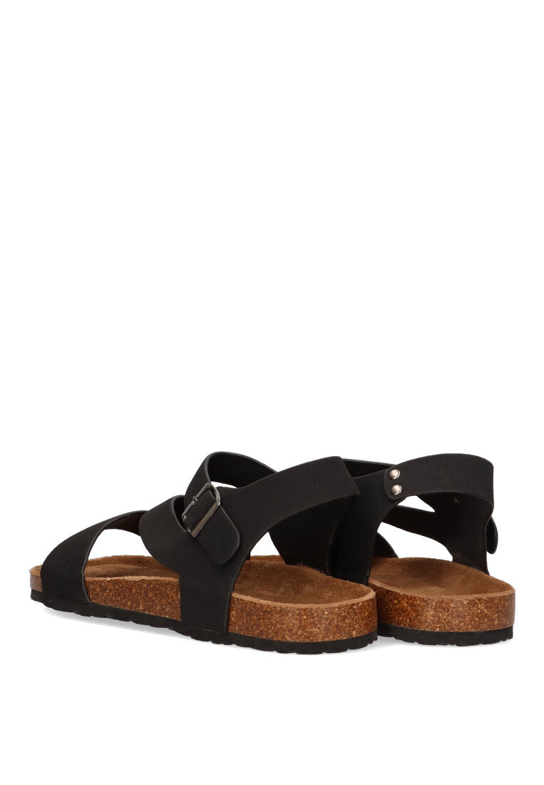 SANDALIA BIO CRUZADA ETIKA 41021 MONDELLO, HOMBRE NEGRO
