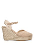 SANDALO ZEPPA ALTA CON RICAMO VALENCIANA ETIKA SAURA 20002 DONNA, BEIGE Beige