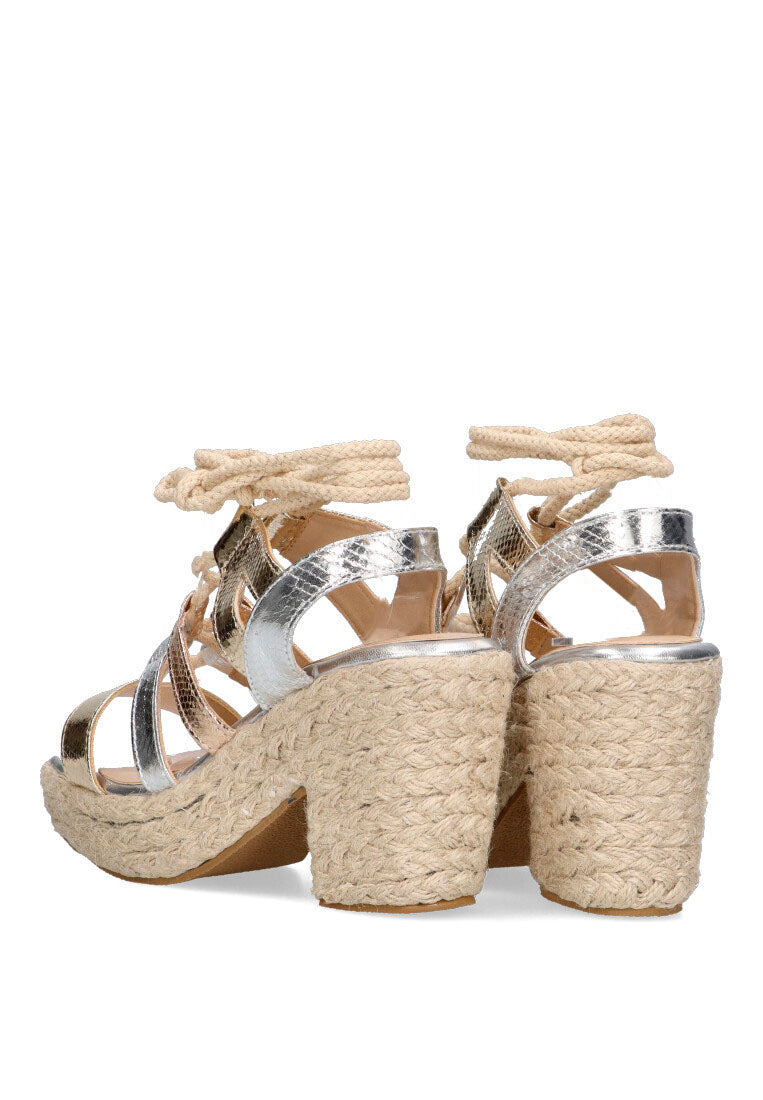 SANDALIA TIRAS BRILLO ETIKA 30001 LAS DORADAS, MUJER MULTI ORO